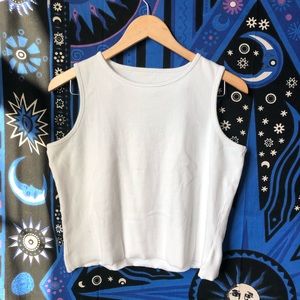 Crewneck Ribbed Cropped Tank Top